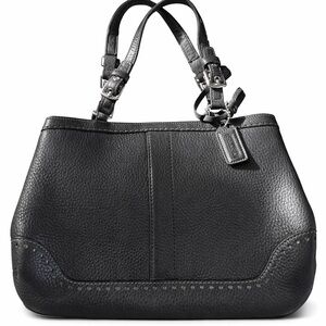 Coach Black Pebbled Leather Shoulder Bag